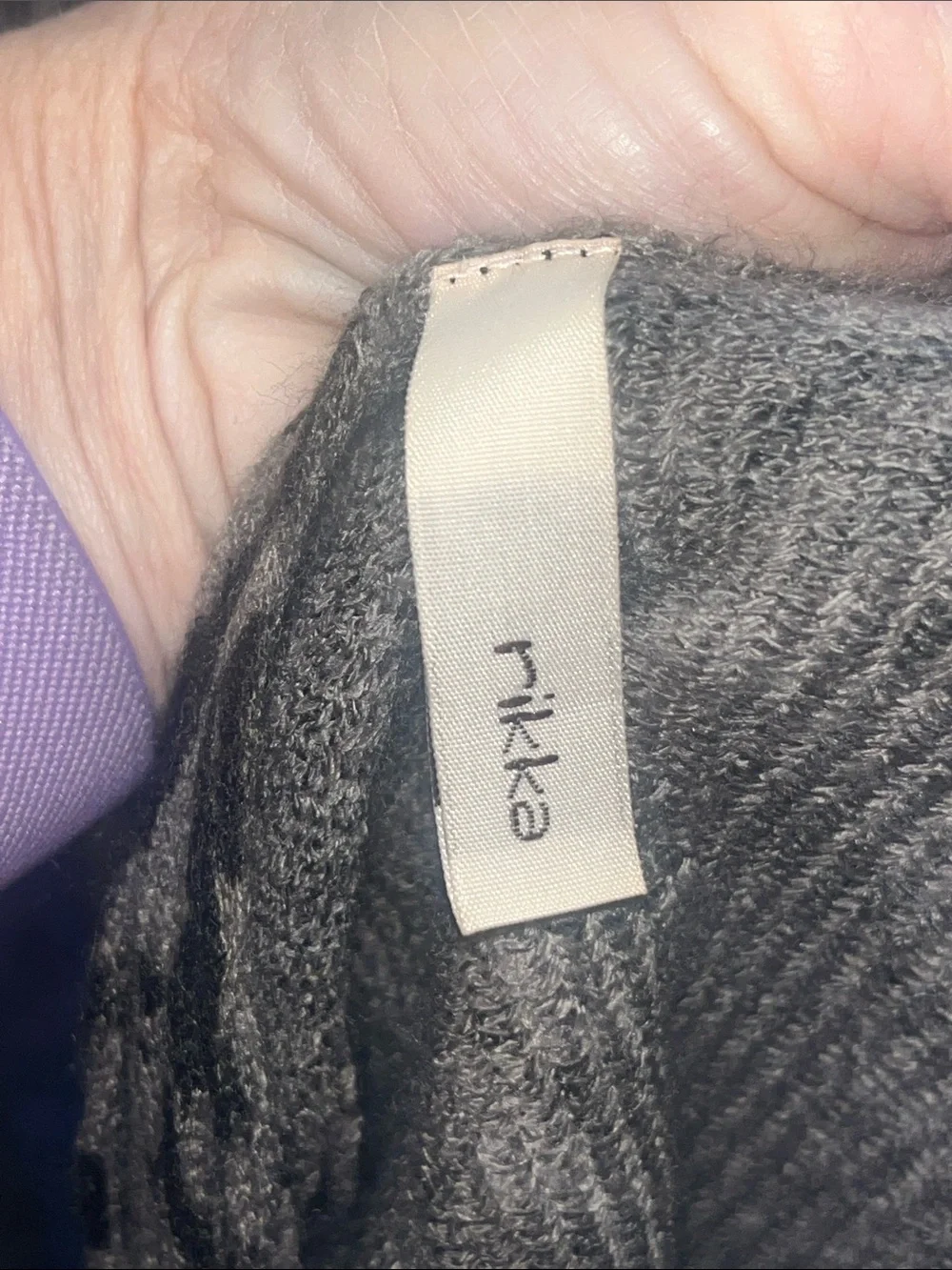 Rikka Zebra Print Fringe Scarf Wrap - Black and Grey Animal print S189